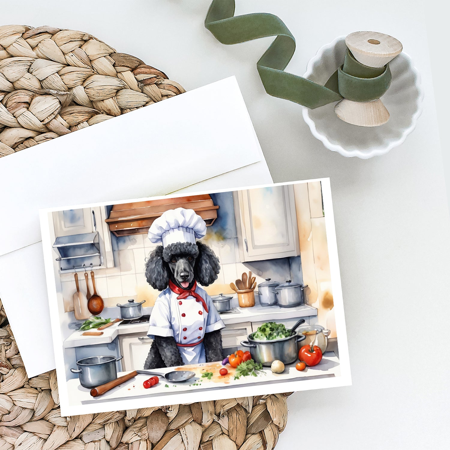 Buy this Black Poodle The Chef Greeting Cards Pack of 8