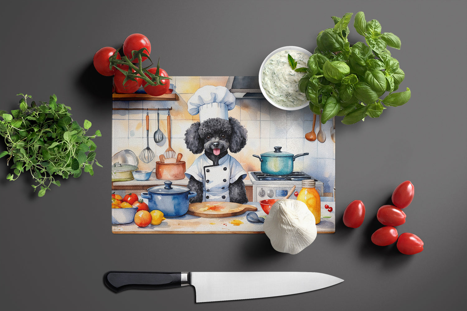 Buy this Black Poodle The Chef Glass Cutting Board