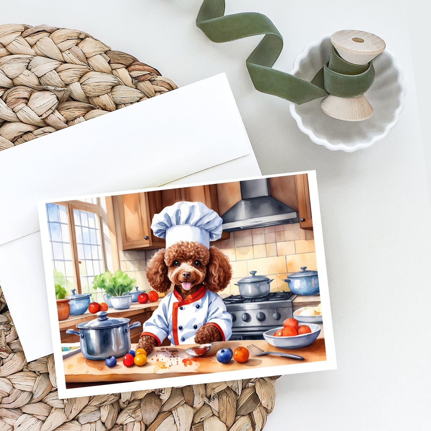 Buy this Chocolate Poodle The Chef Greeting Cards Pack of 8