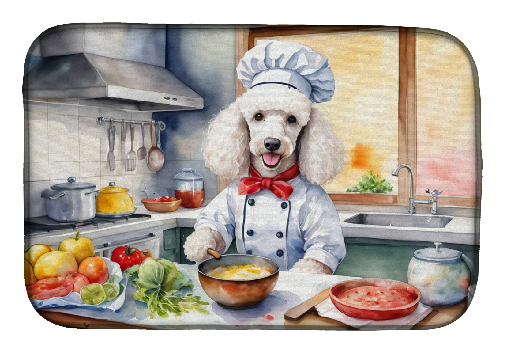 Buy this White Poodle The Chef Dish Drying Mat