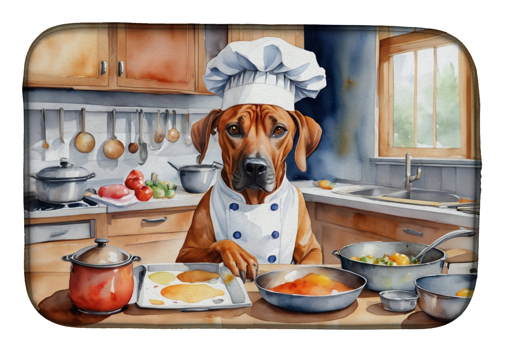 Buy this Rhodesian Ridgeback The Chef Dish Drying Mat