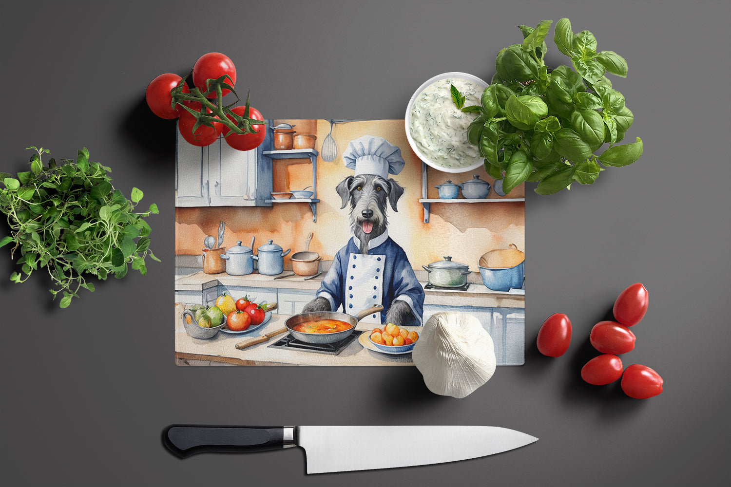 Buy this Scottish Deerhound The Chef Glass Cutting Board