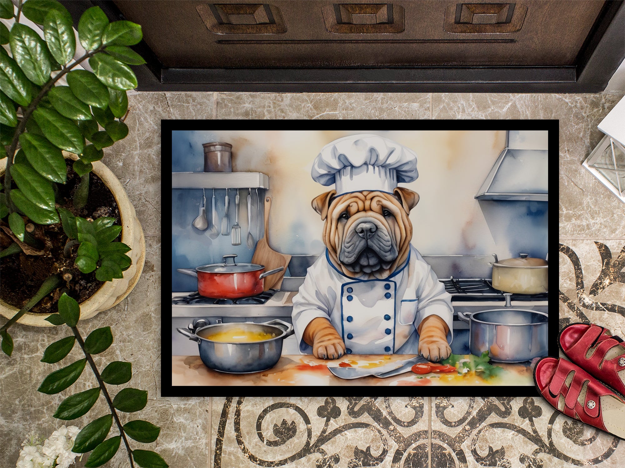 Shar Pei The Chef Doormat