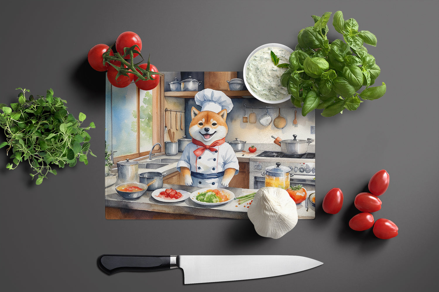 Buy this Shiba Inu The Chef Glass Cutting Board