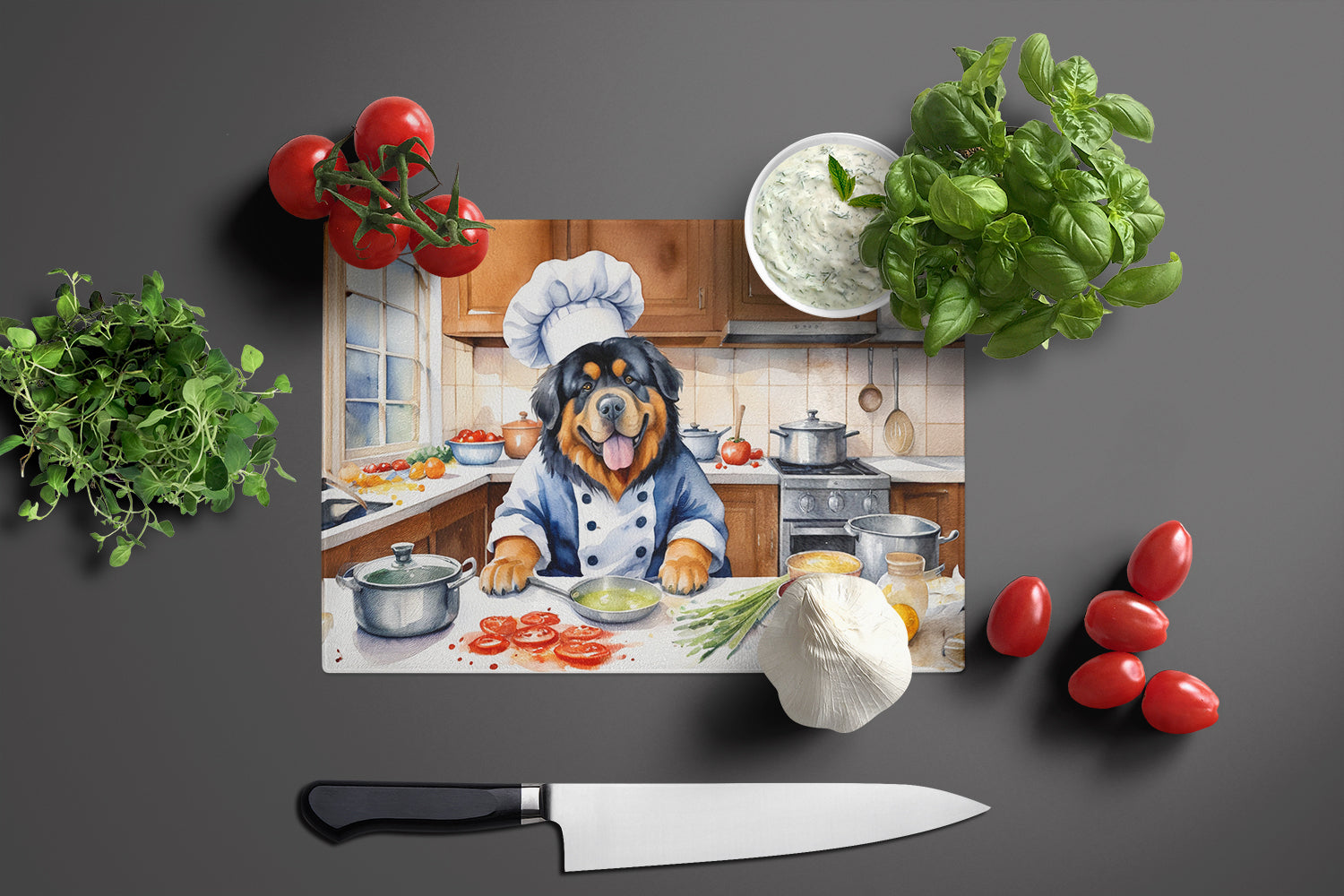 Buy this Tibetan Mastiff The Chef Glass Cutting Board