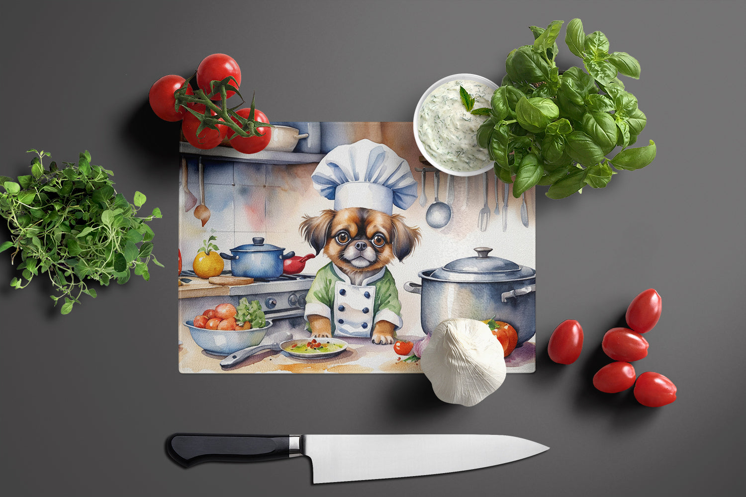 Buy this Tibetan Spaniel The Chef Glass Cutting Board