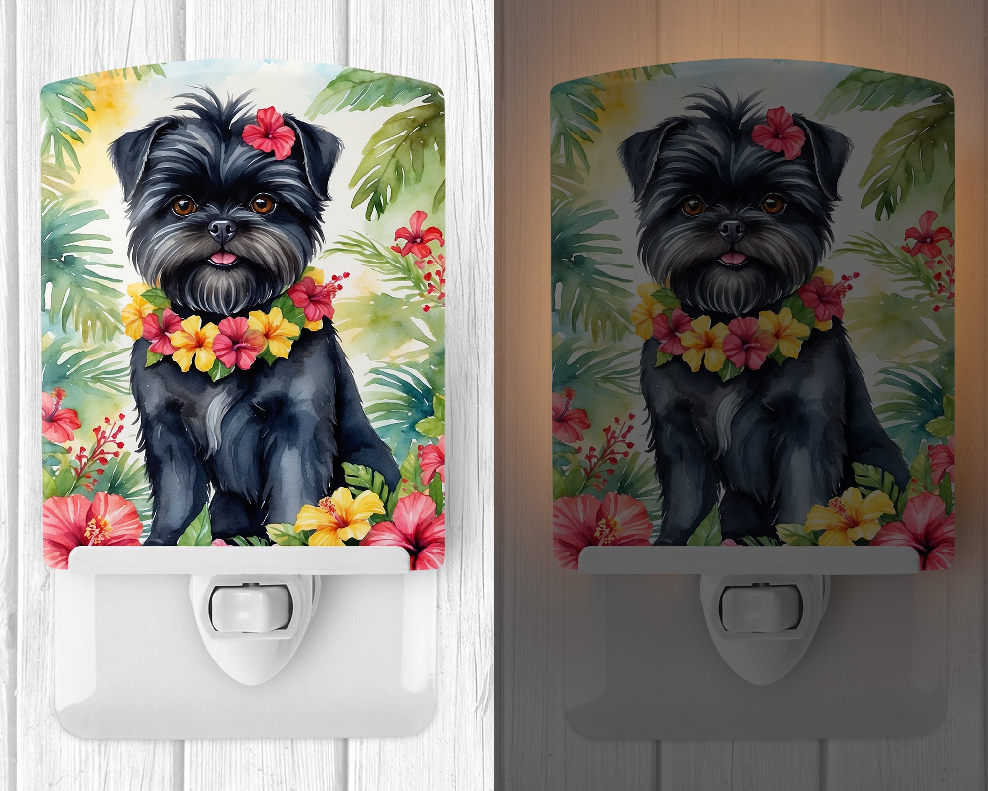 Buy this Affenpinscher Luau Ceramic Night Light