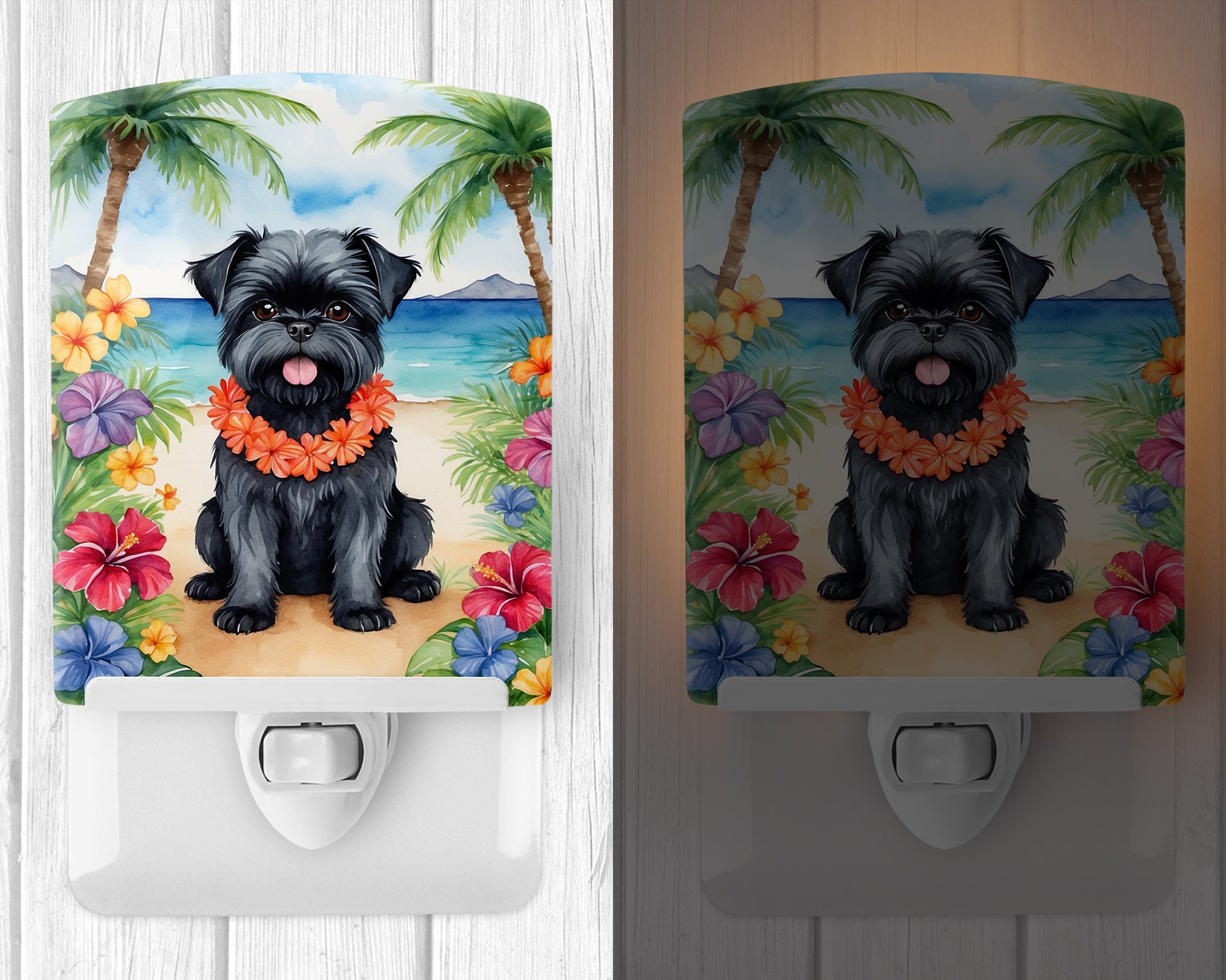 Buy this Affenpinscher Luau Ceramic Night Light