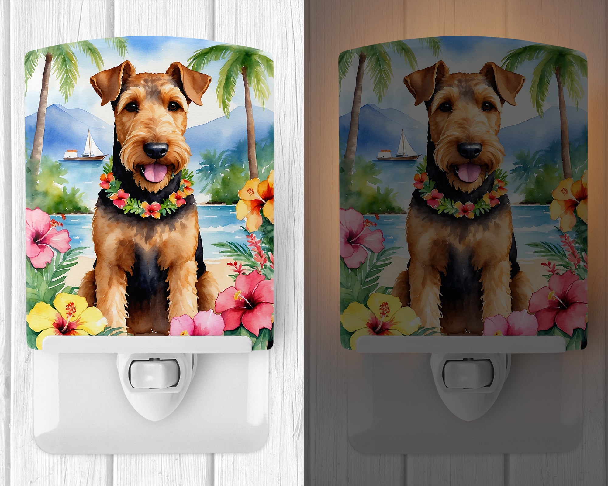 Buy this Airedale Terrier Luau Ceramic Night Light