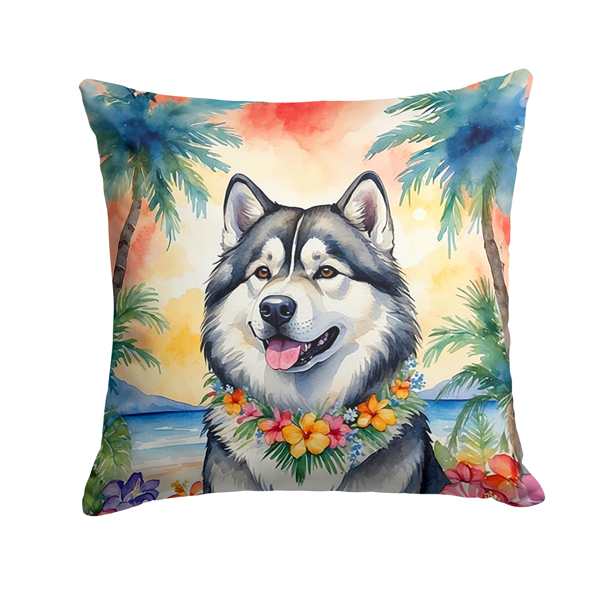 Buy this Alaskan Malamute Luau Throw Pillow