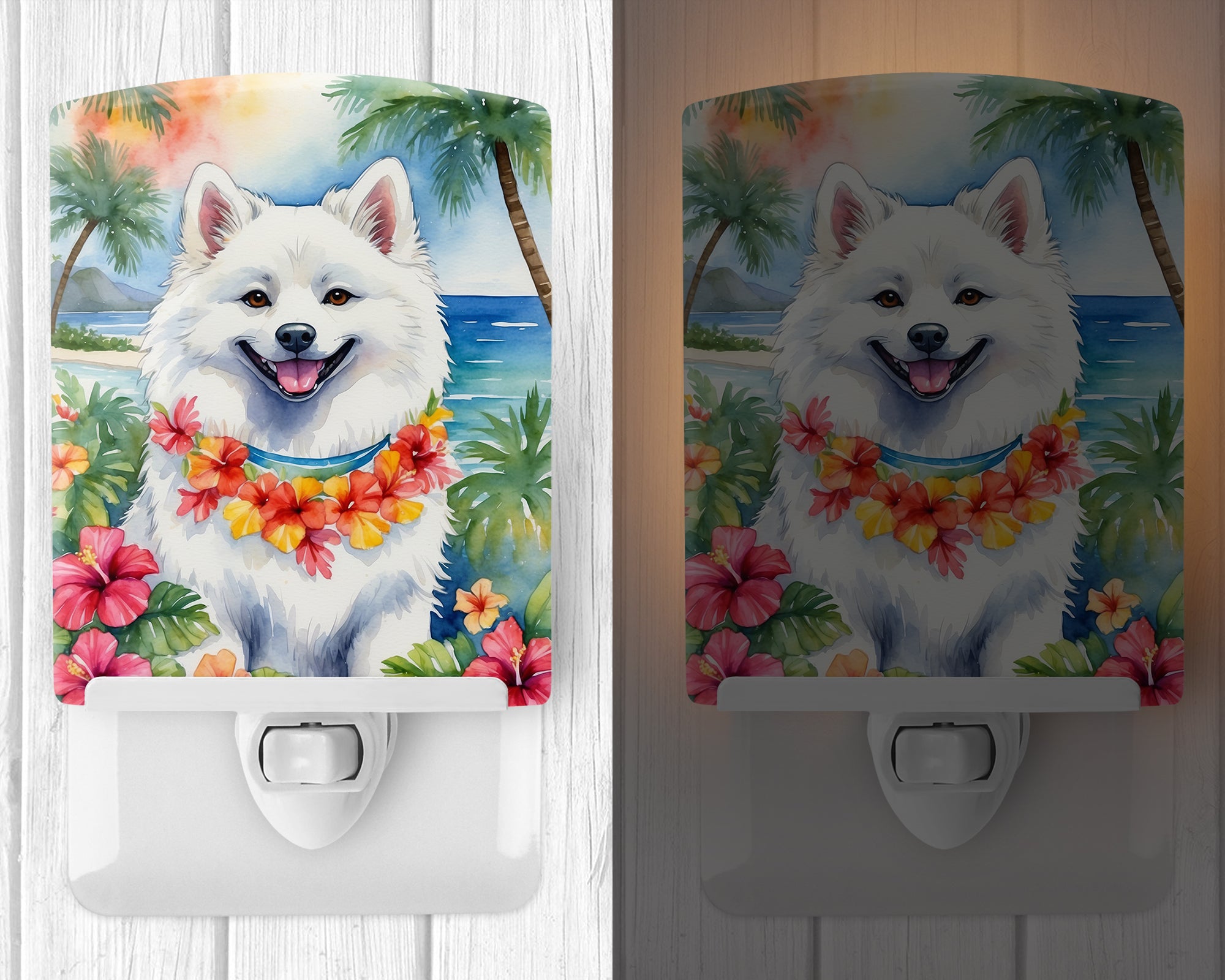 Buy this American Eskimo Luau Ceramic Night Light