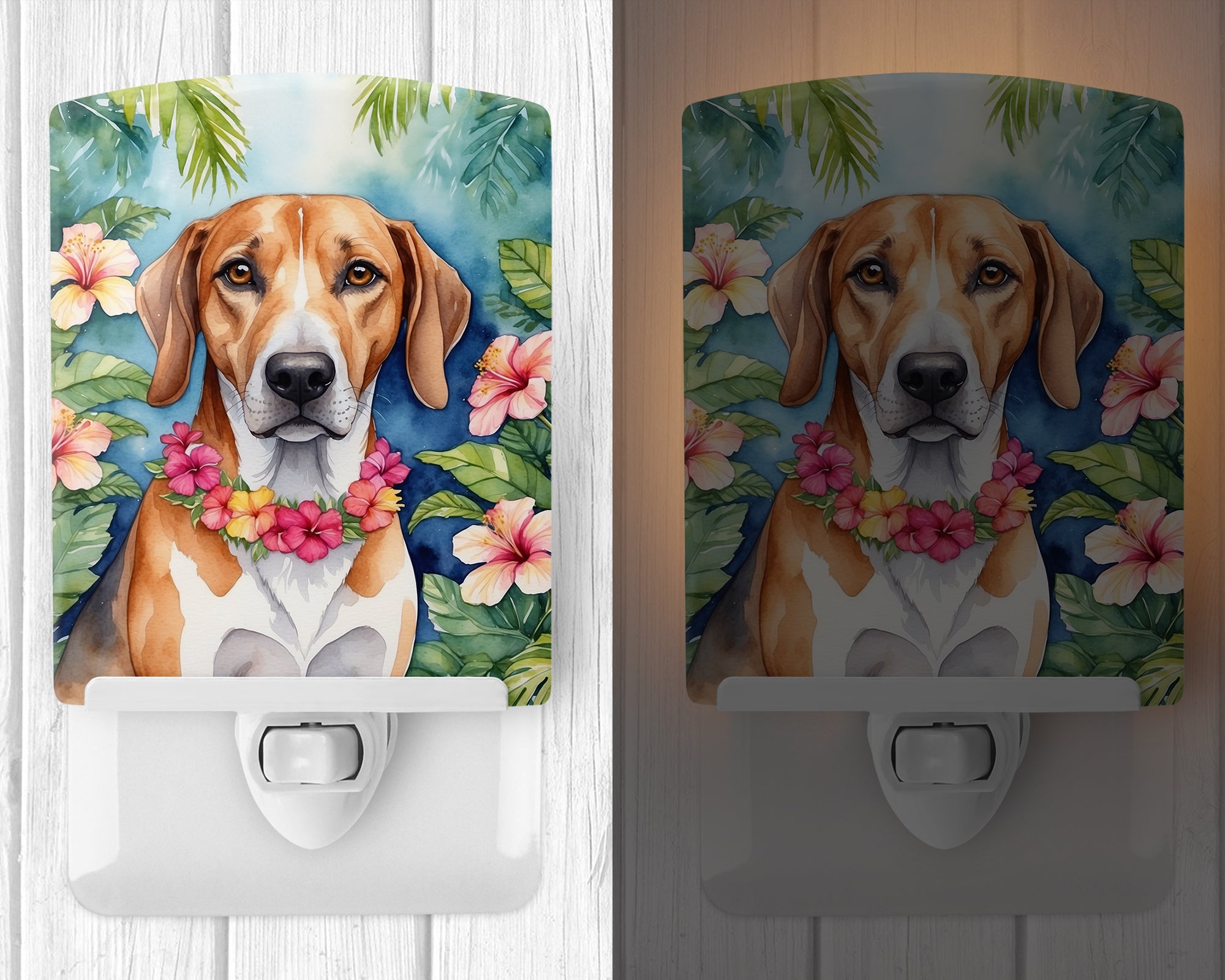 American Foxhound Luau Ceramic Night Light