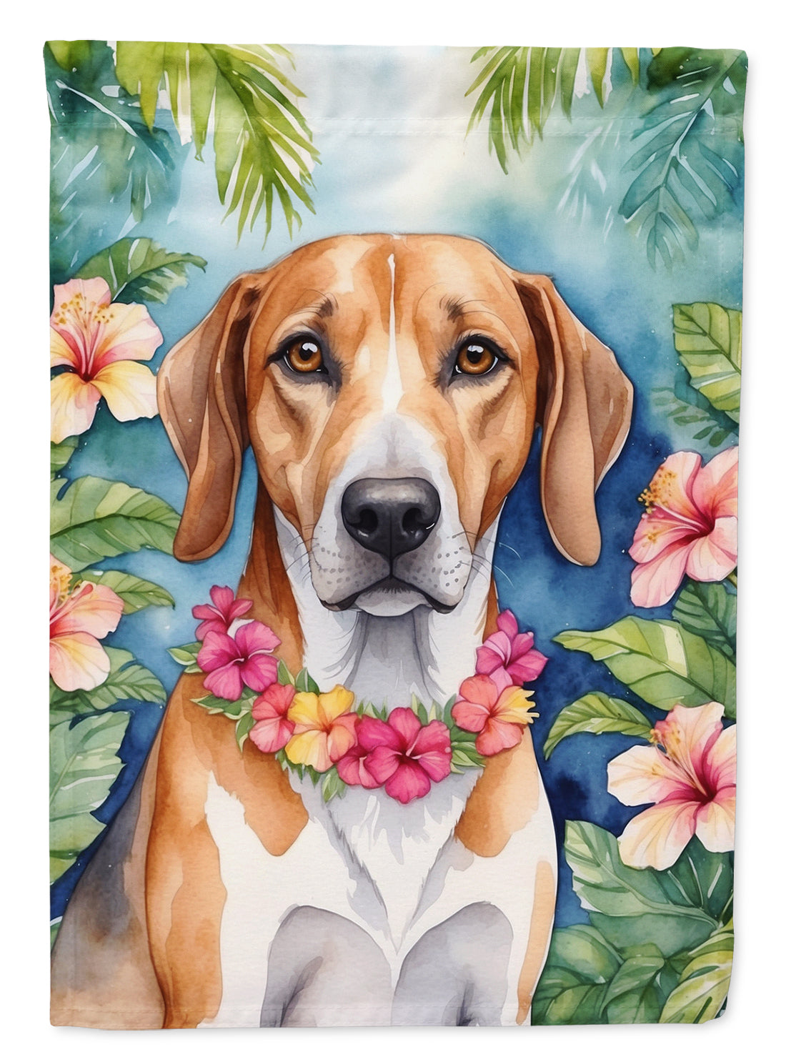 Buy this American Foxhound Luau Garden Flag