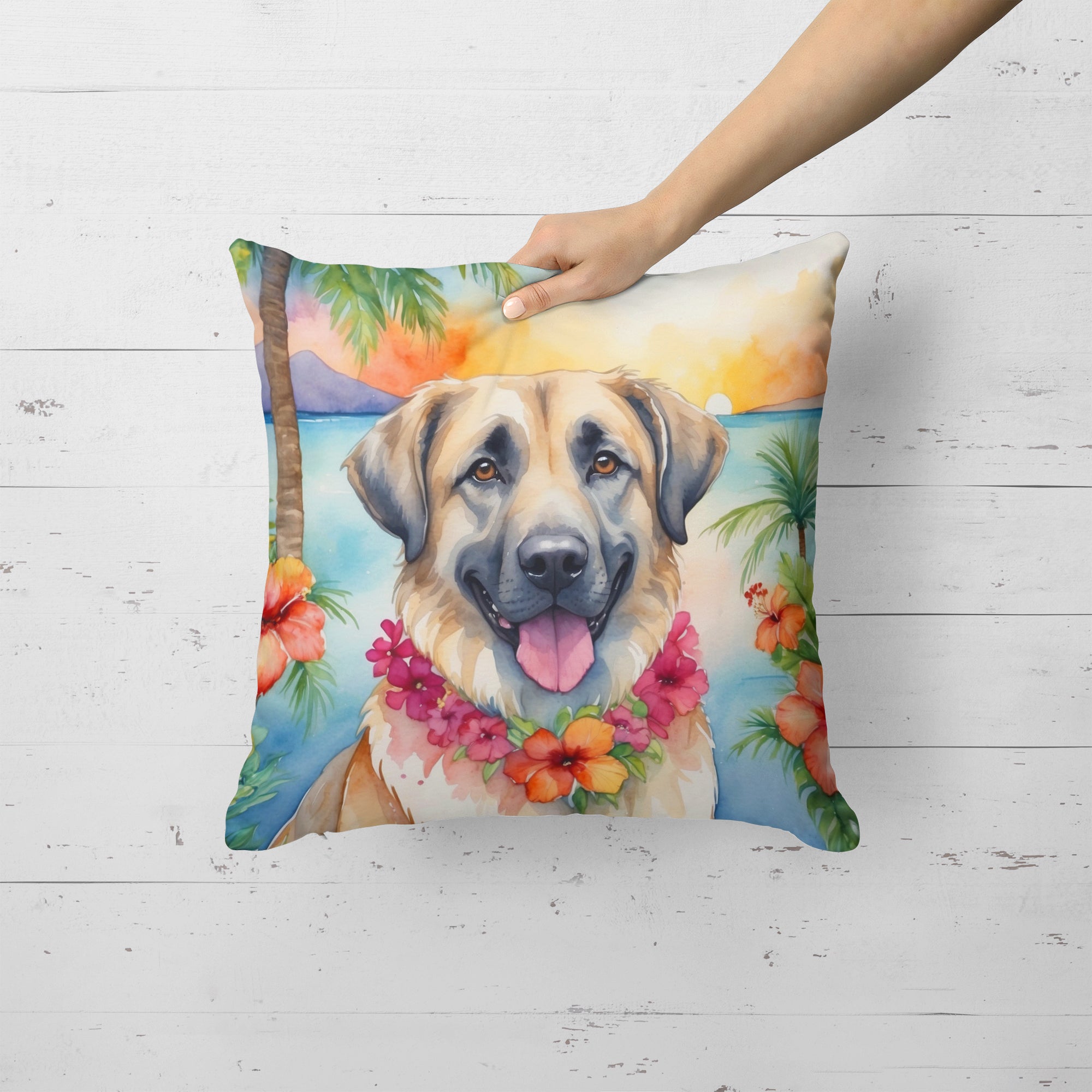 Anatolian Shepherd Luau Throw Pillow