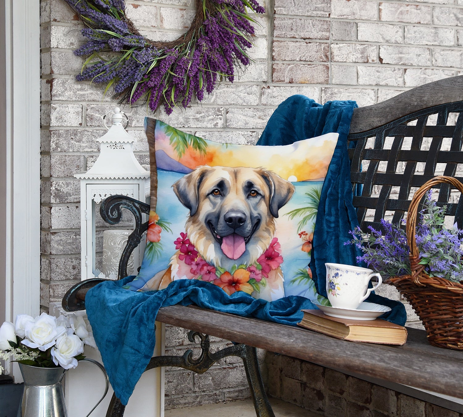 Anatolian Shepherd Luau Throw Pillow