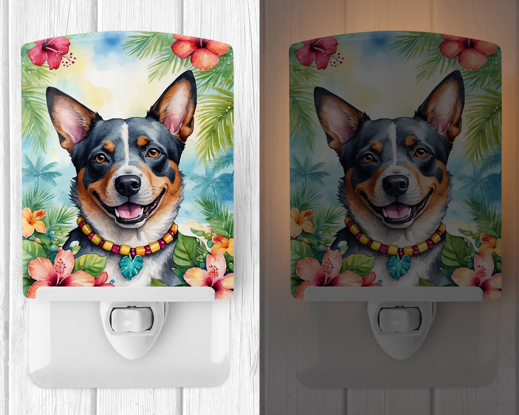 Australian Cattle Dog Luau Ceramic Night Light