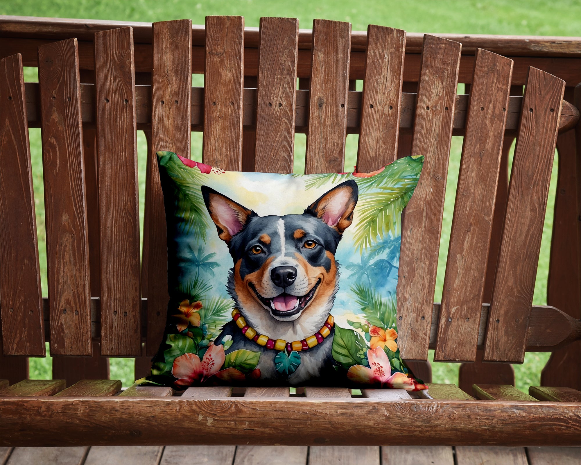 Buy this Australian Cattle Dog Luau Throw Pillow