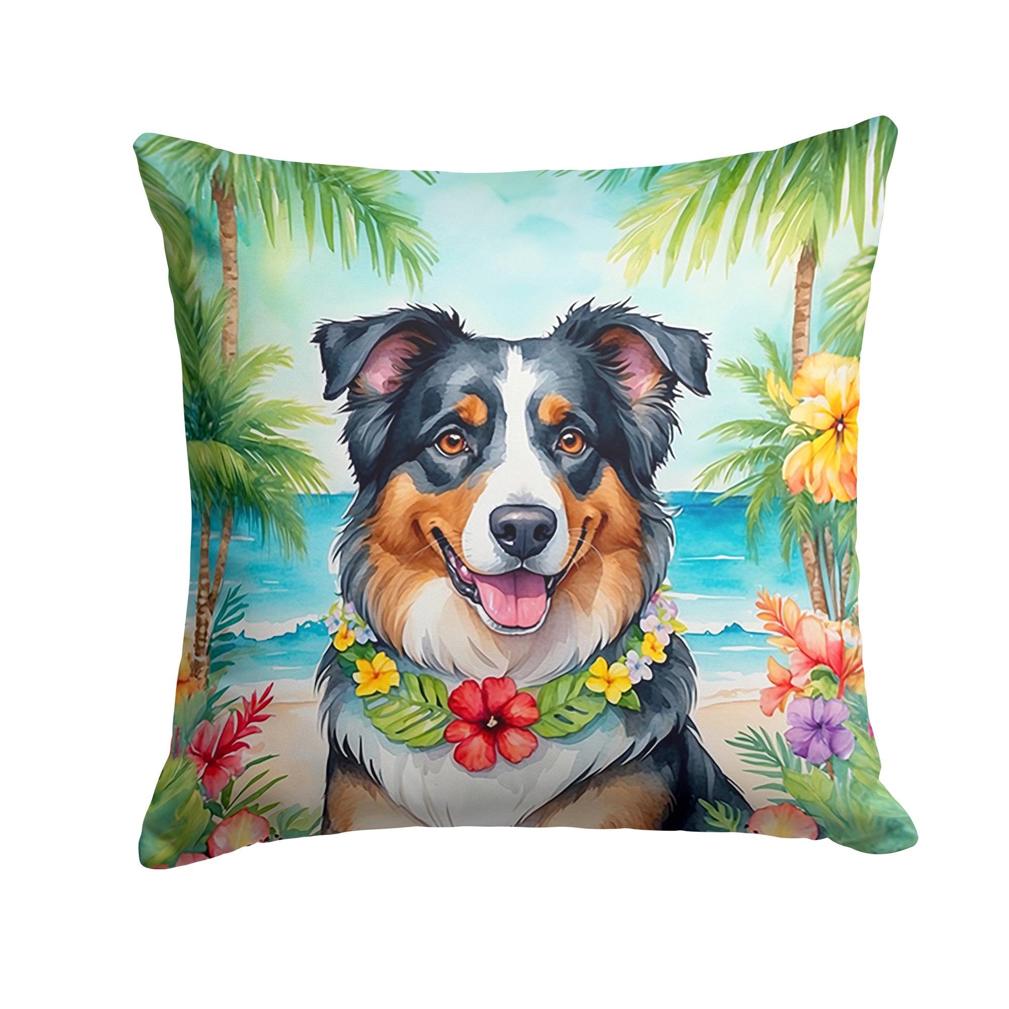 Buy this Australian Shepherd Luau Throw Pillow