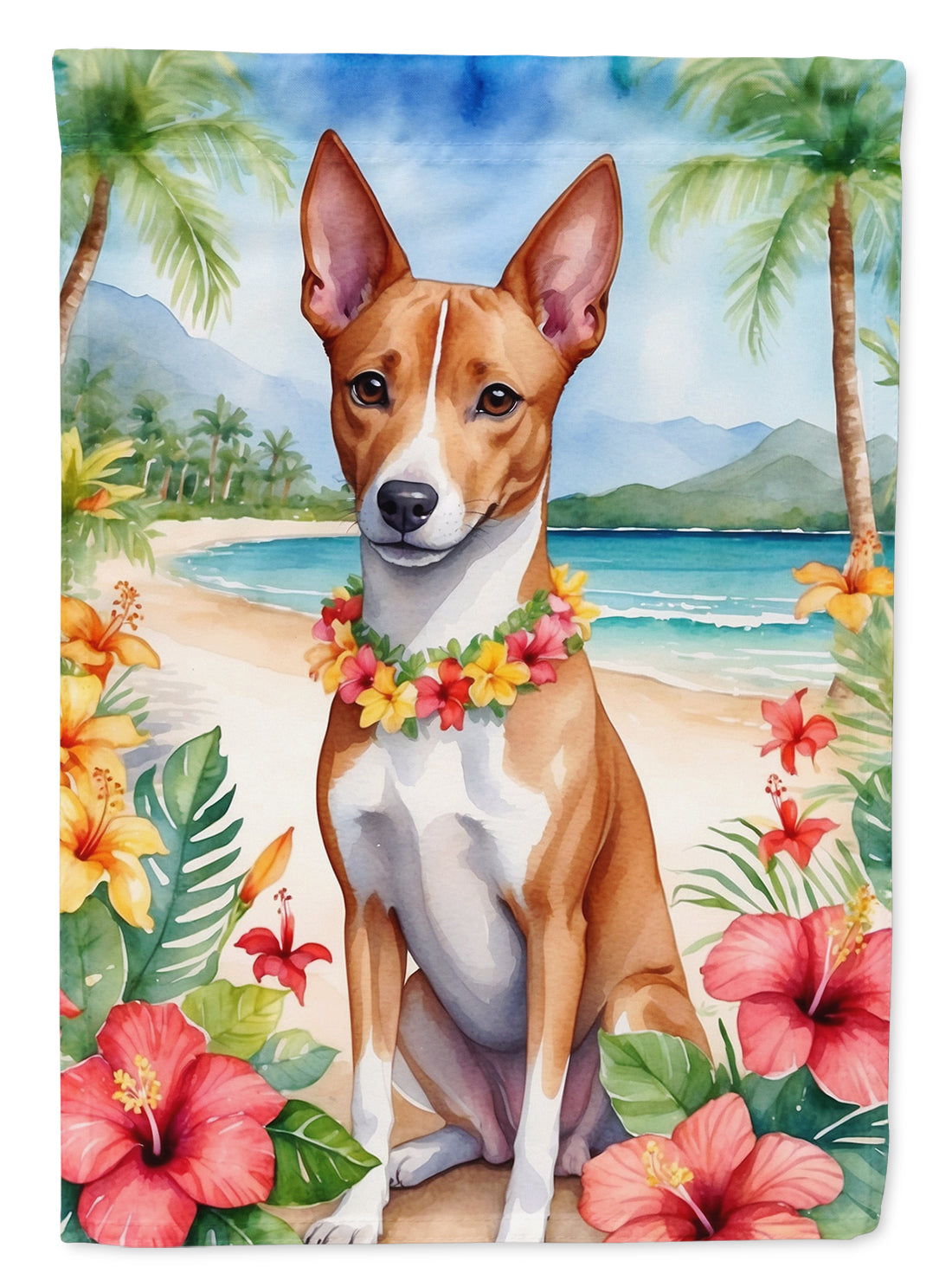 Buy this Basenji Luau Garden Flag