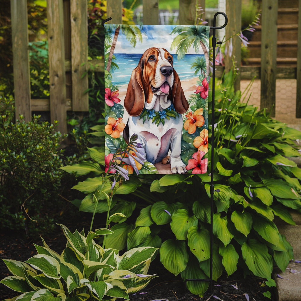 Buy this Basset Hound Luau Garden Flag