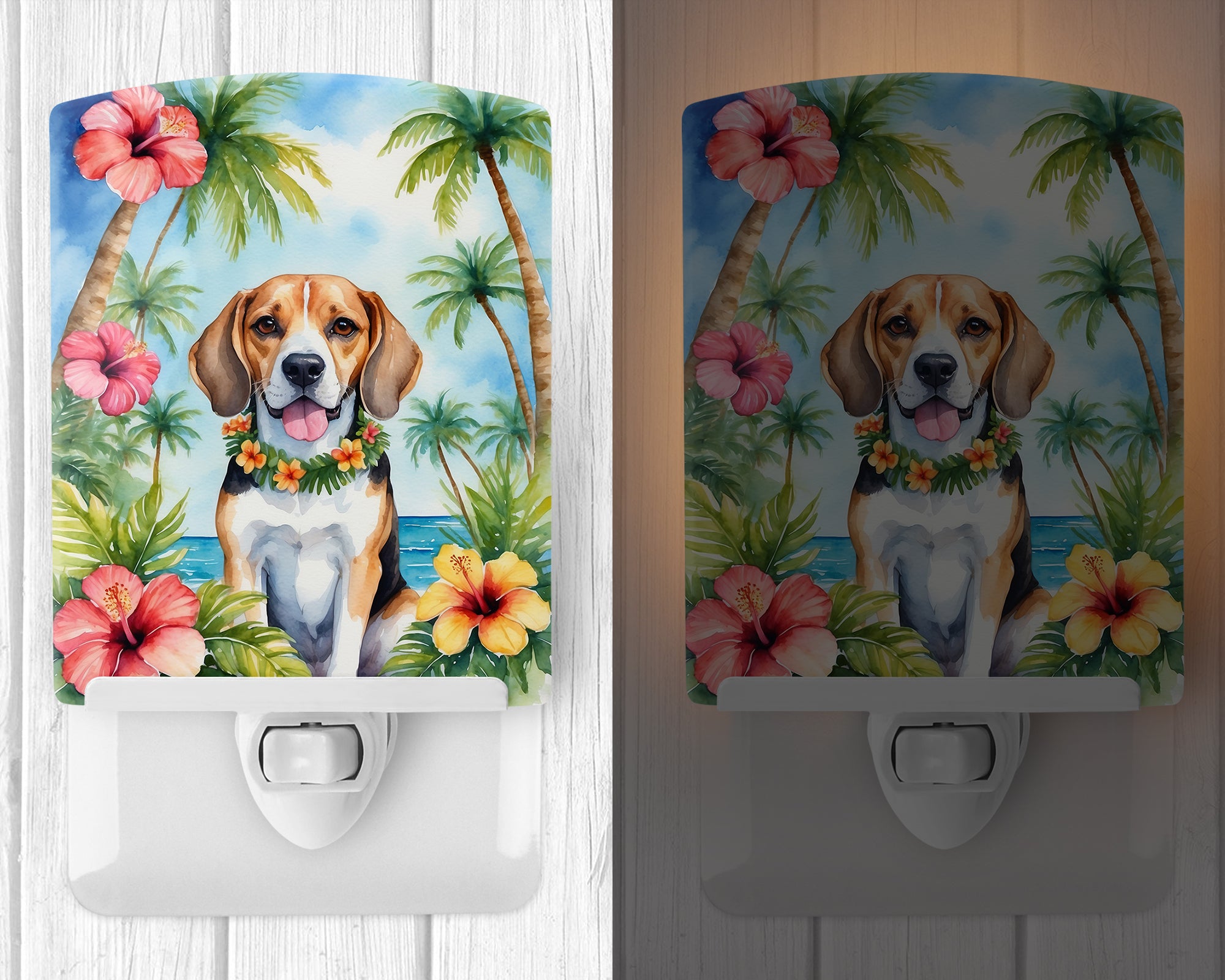 Beagle Luau Ceramic Night Light