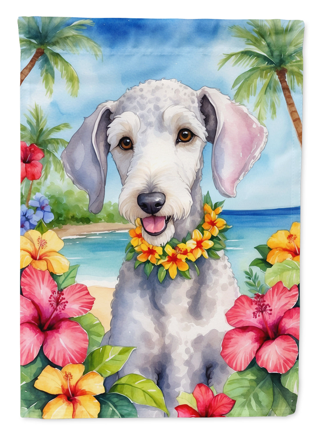 Buy this Bedlington Terrier Luau House Flag