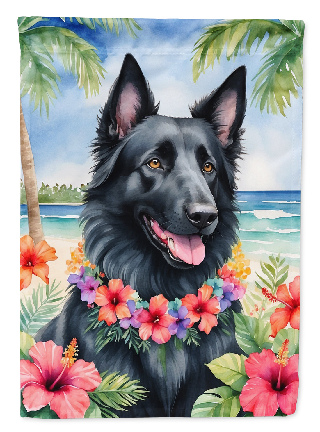 Buy this Belgian Sheepdog Luau Garden Flag