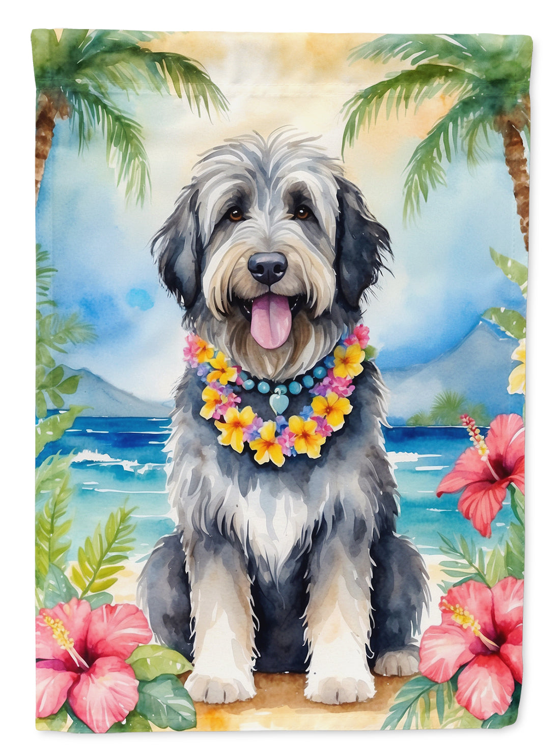 Buy this Bergamasco Sheepdog Luau Garden Flag