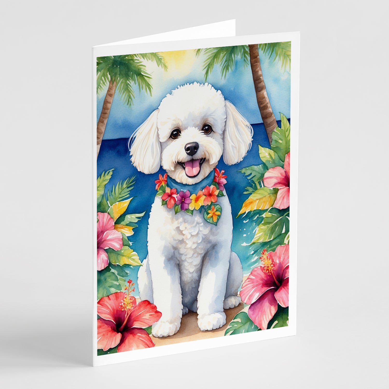 Buy this Bichon Frise Luau Greeting Cards Pack of 8