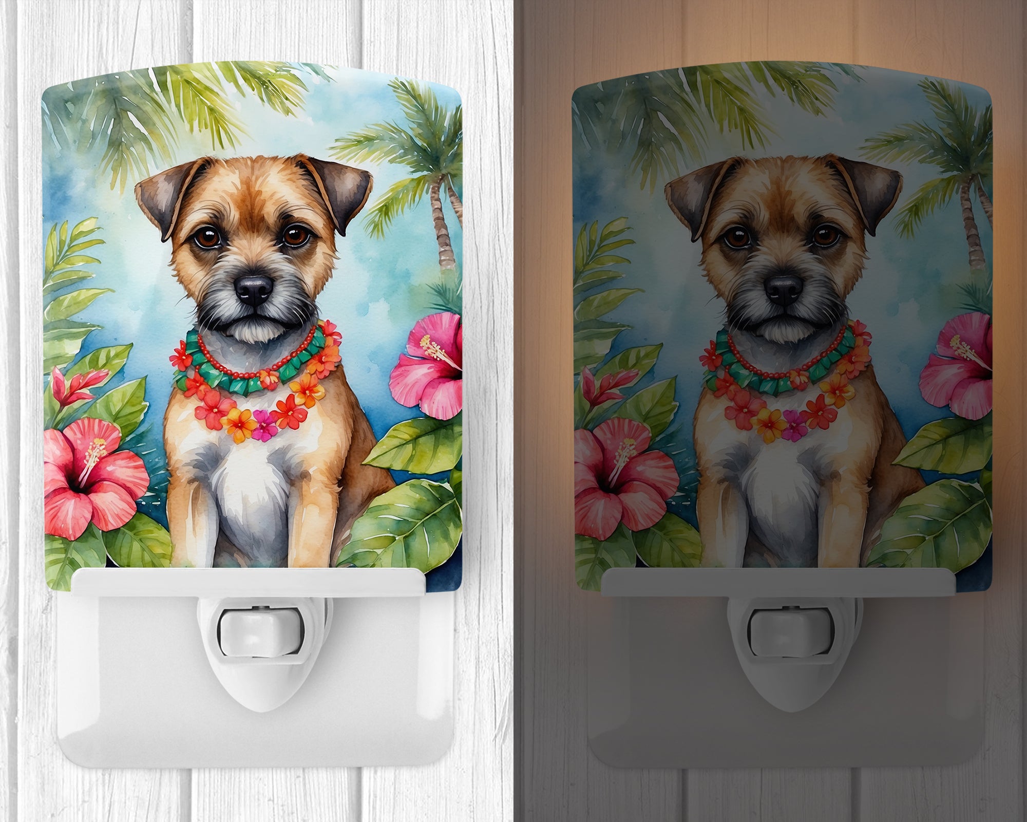 Border Terrier Luau Ceramic Night Light