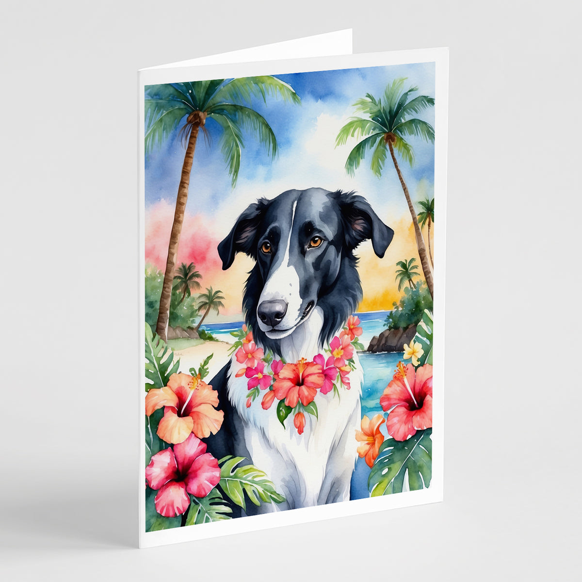 Buy this Borzoi Luau Greeting Cards Pack of 8