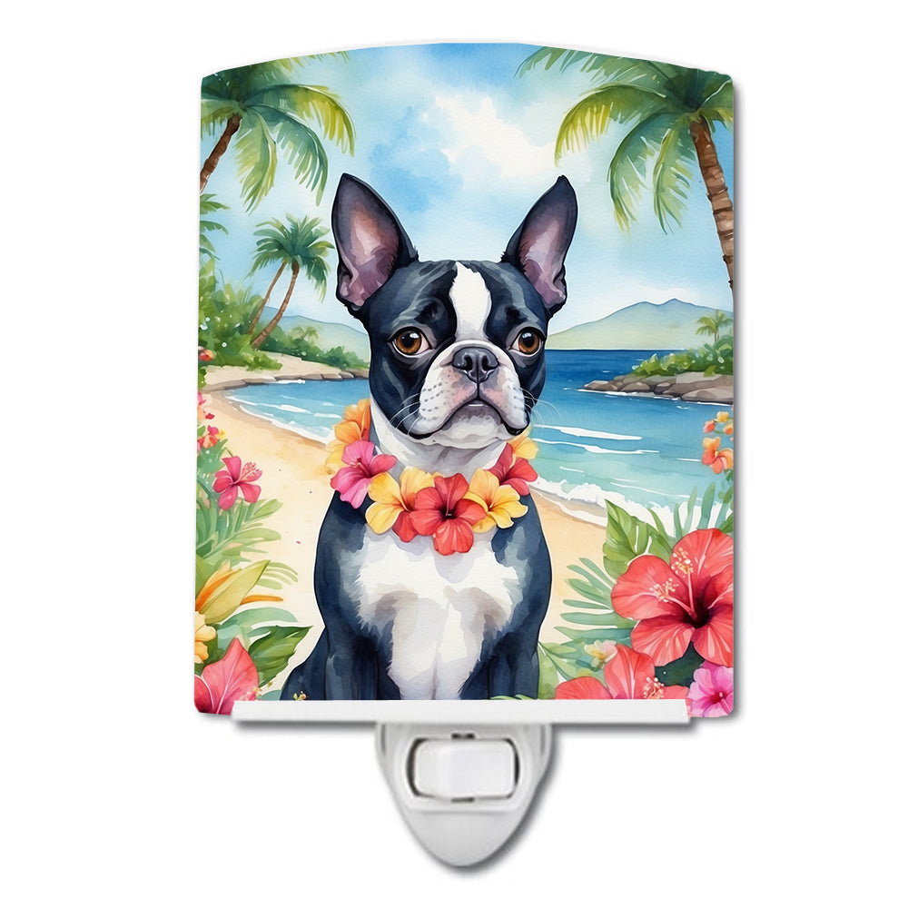 Buy this Boston Terrier Luau Ceramic Night Light