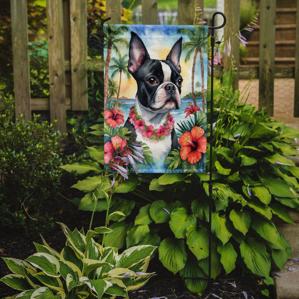 Boston Terrier Luau Garden Flag