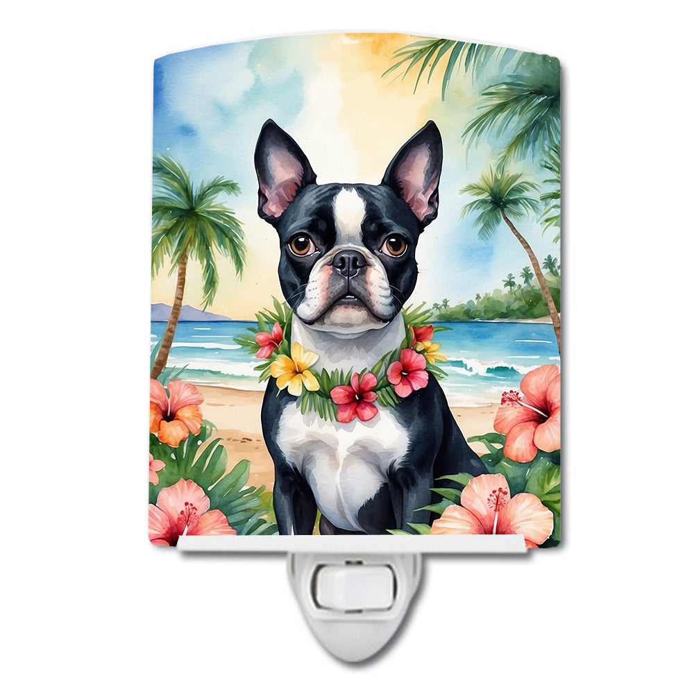 Buy this Boston Terrier Luau Ceramic Night Light