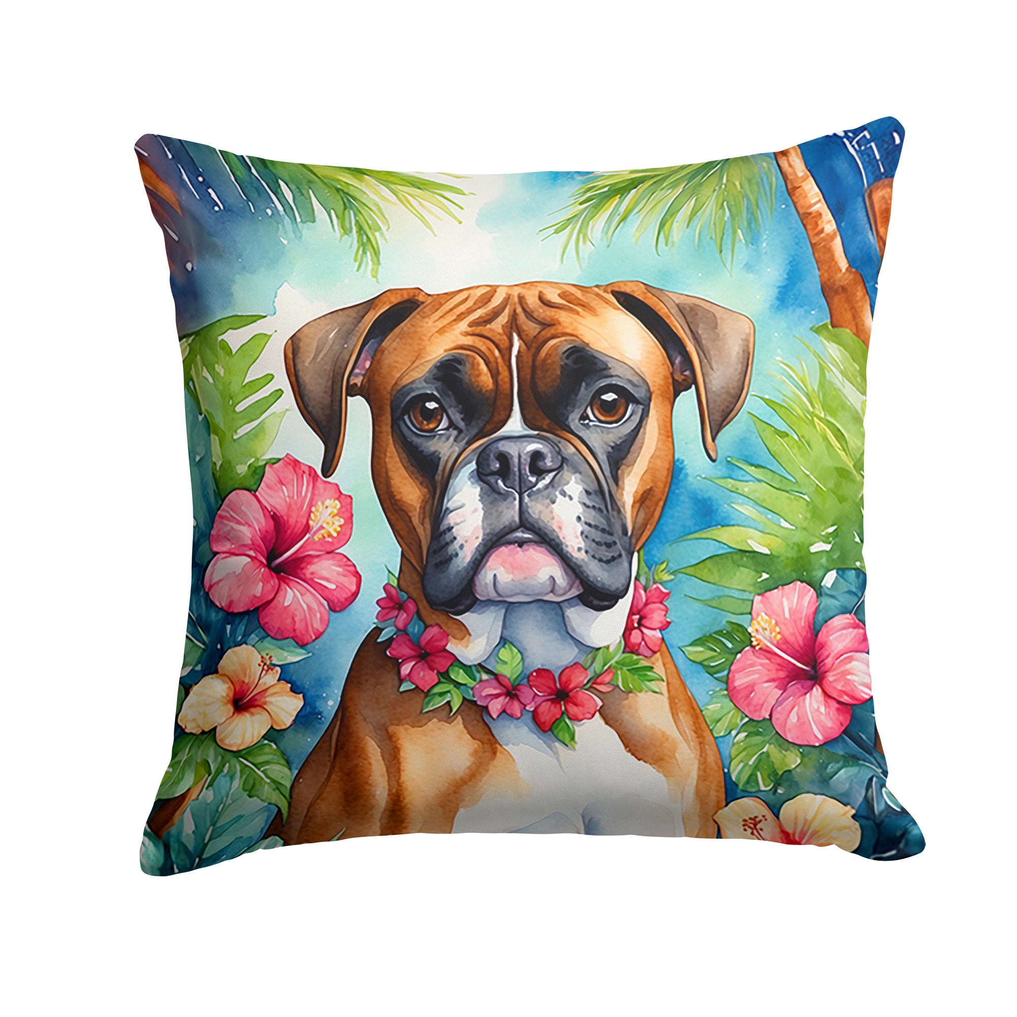 Buy this Boxer Luau Throw Pillow