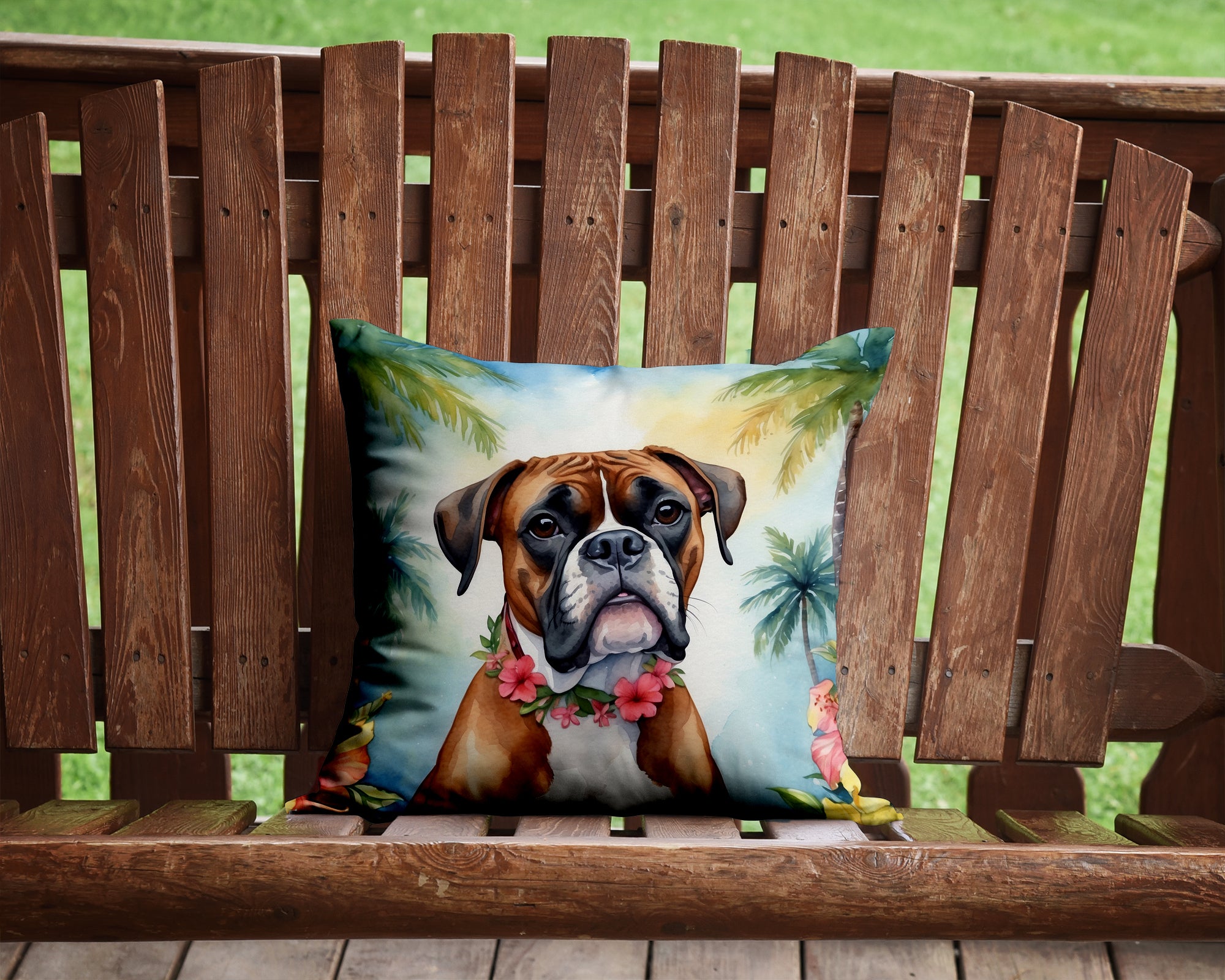 Buy this Boxer Luau Throw Pillow