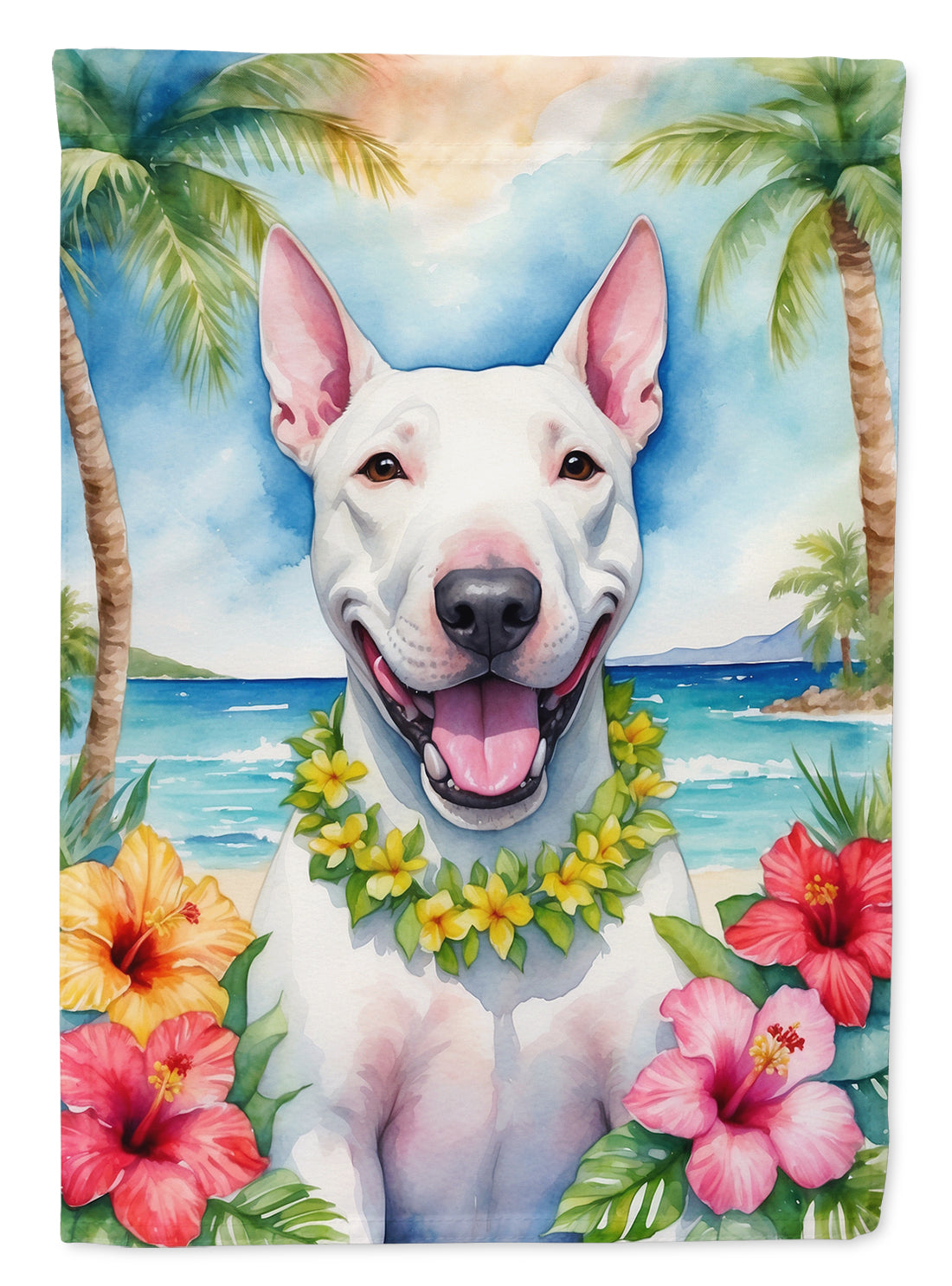 Buy this Bull Terrier Luau House Flag