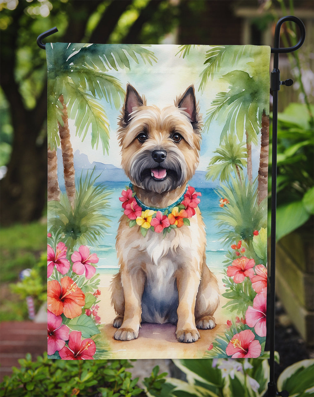 Cairn Terrier Luau Garden Flag