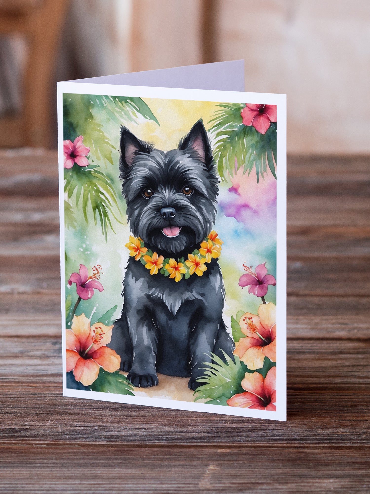 Buy this Cairn Terrier Luau Greeting Cards Pack of 8