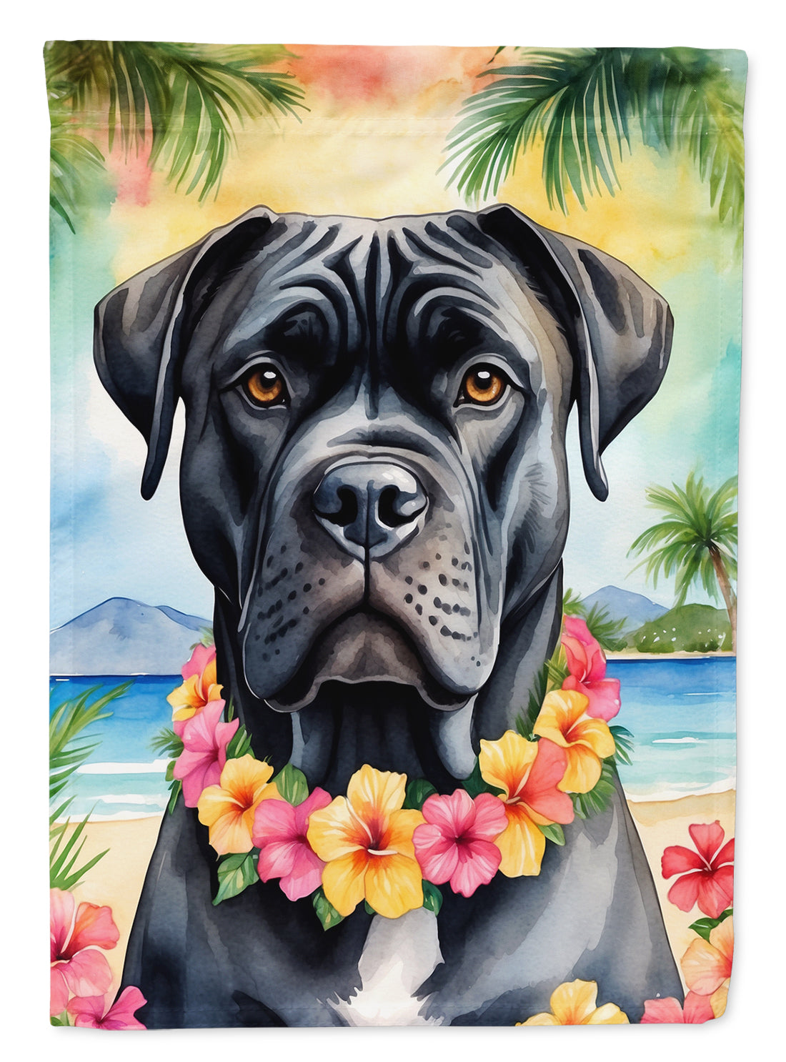 Buy this Cane Corso Luau Garden Flag