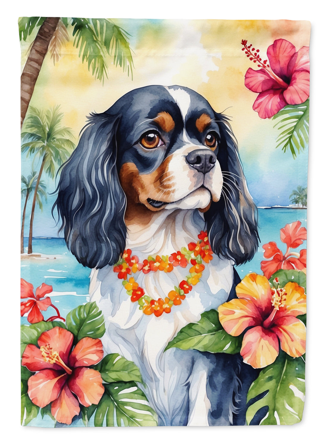 Buy this Cavalier Spaniel Luau House Flag