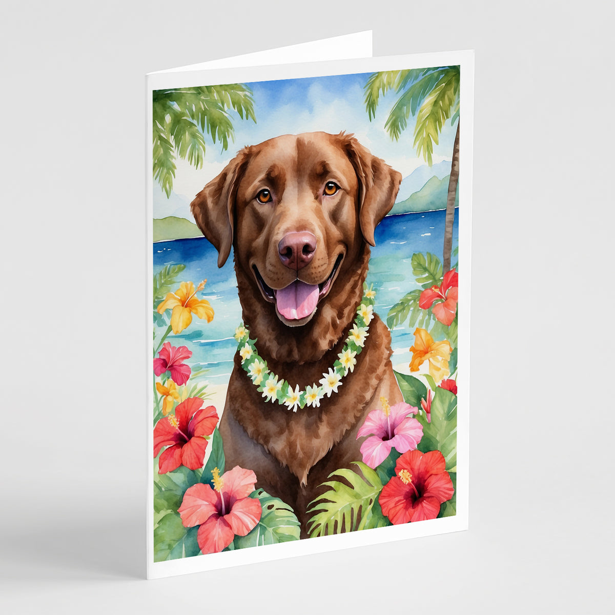 Buy this Chesapeake Bay Retriever Luau Greeting Cards Pack of 8