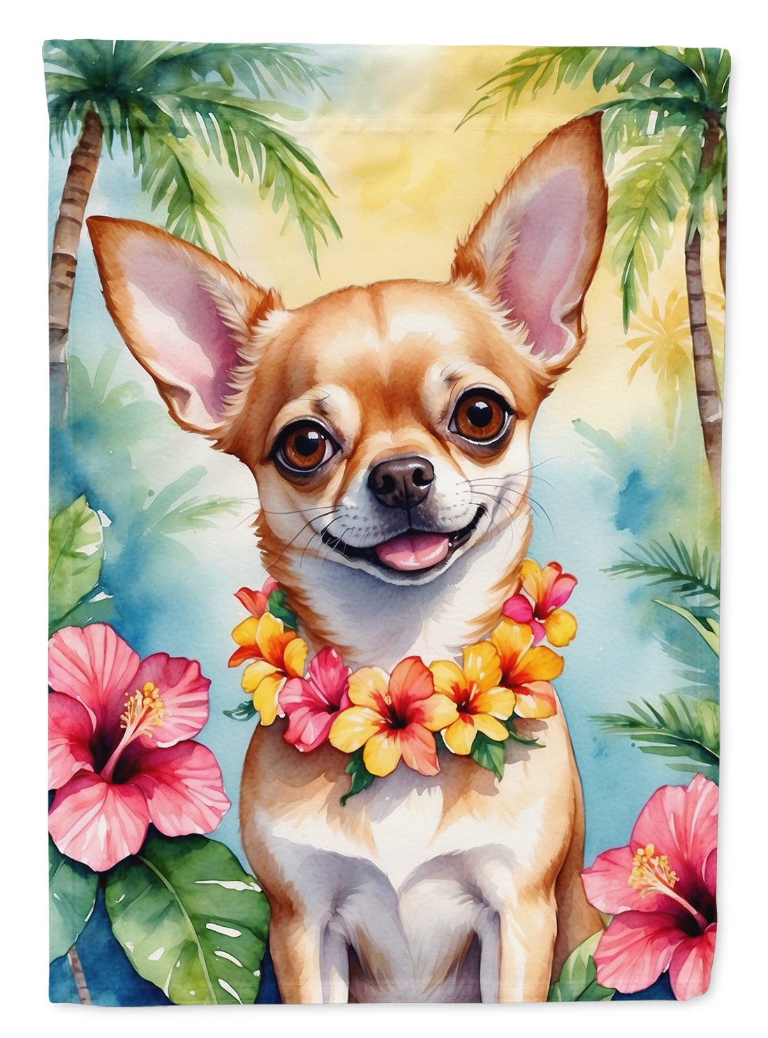 Buy this Chihuahua Luau House Flag