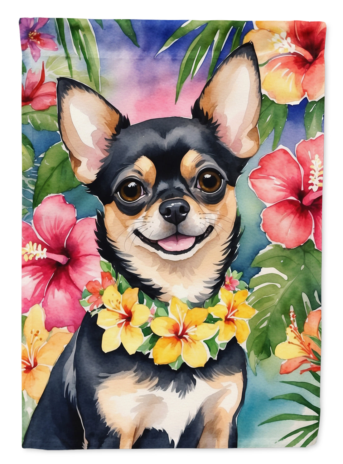 Buy this Chihuahua Luau House Flag