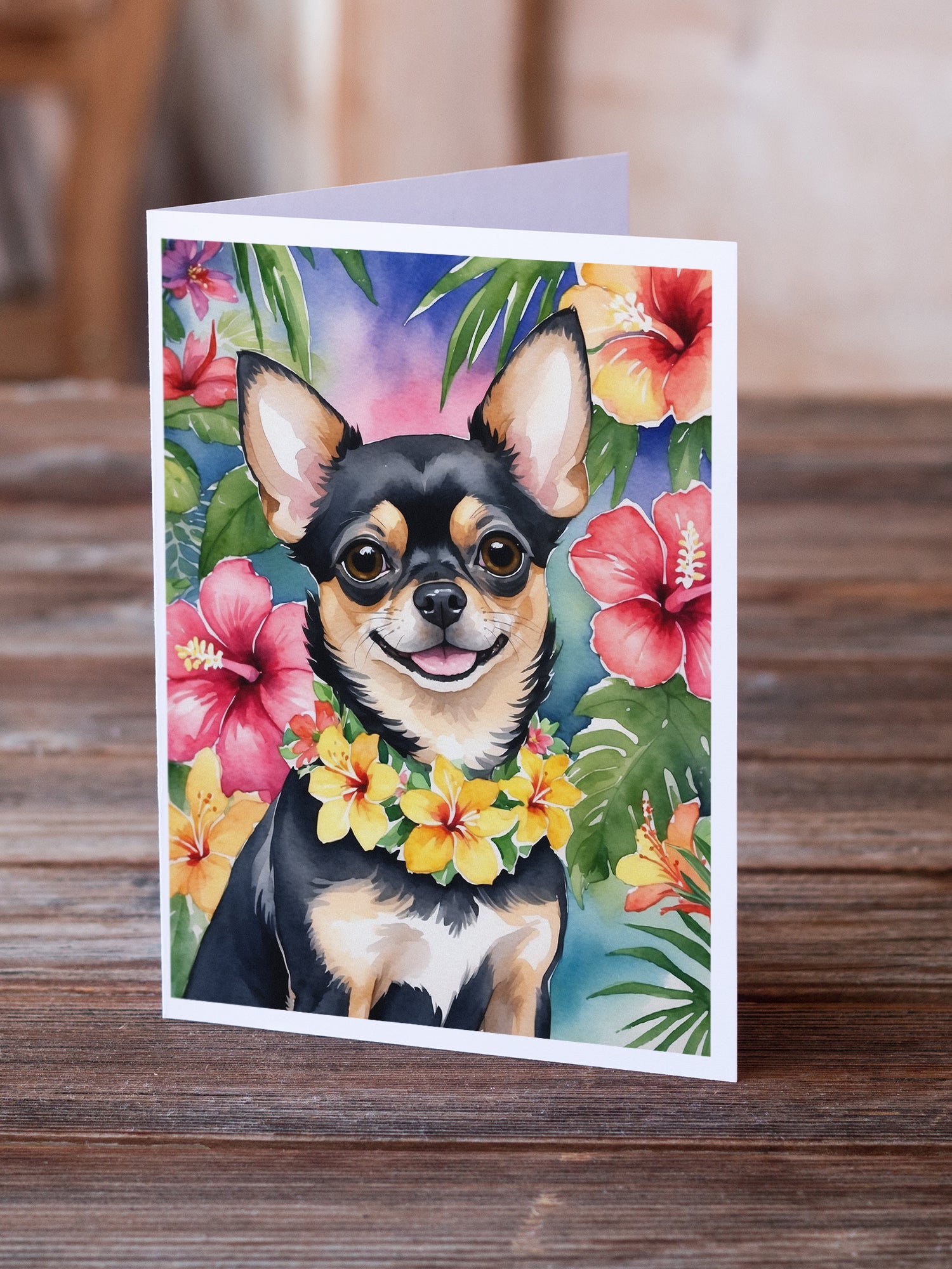 Buy this Chihuahua Luau Greeting Cards Pack of 8