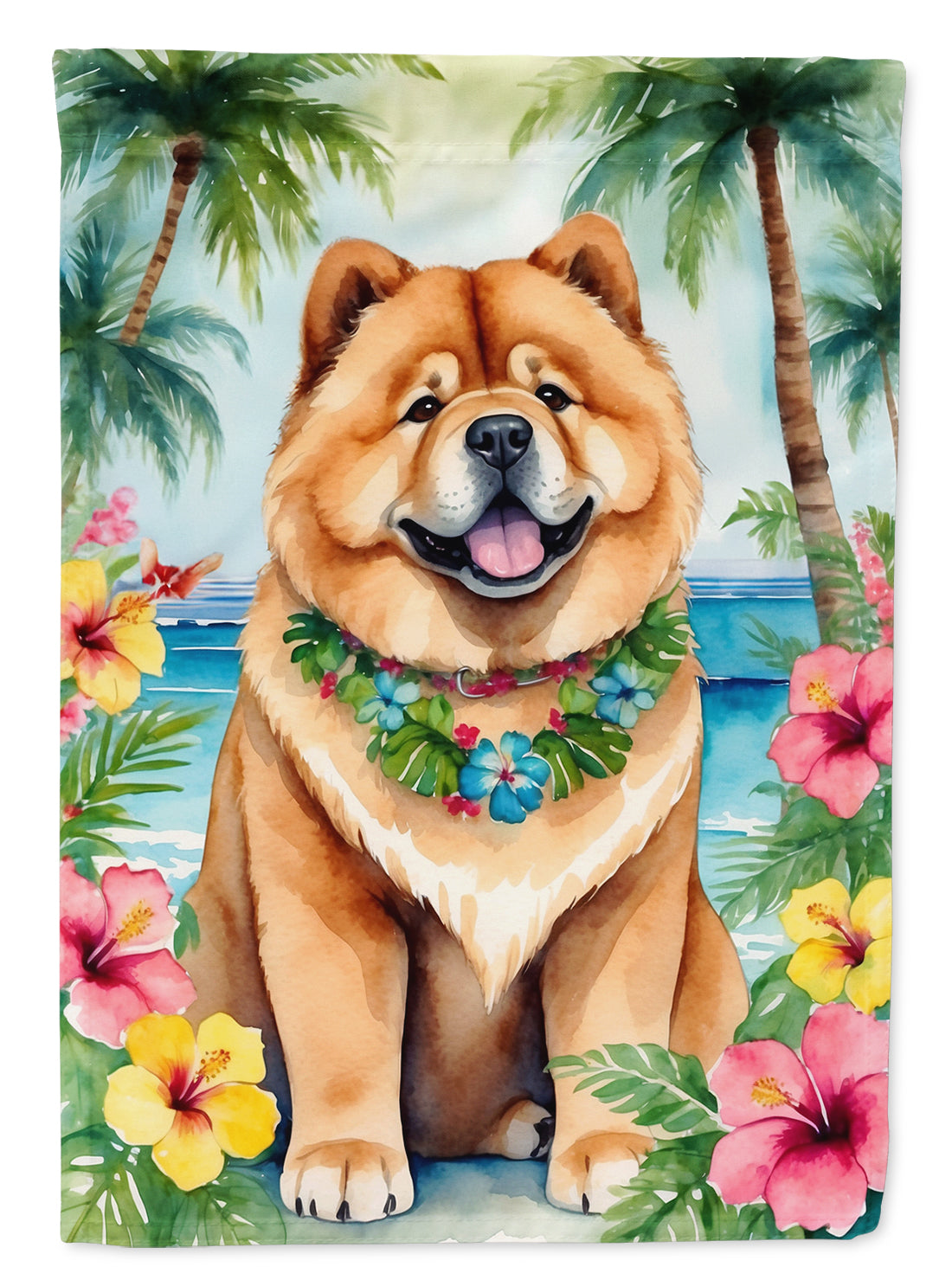 Buy this Chow Chow Luau Garden Flag