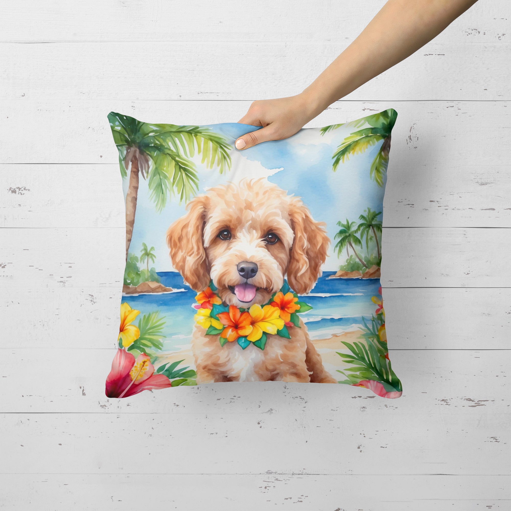 Buy this Cockapoo Luau Throw Pillow