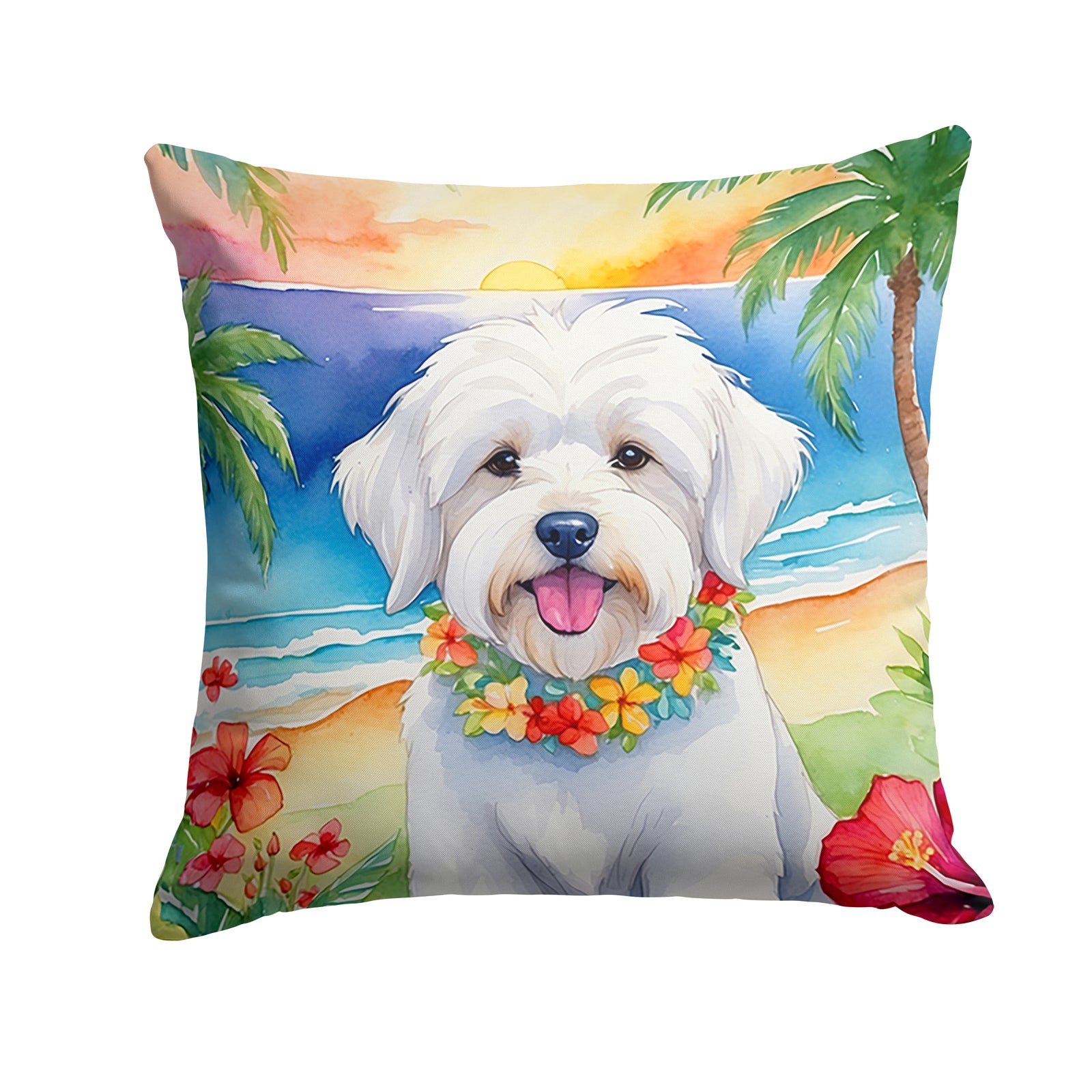 Buy this Coton de Tulear Luau Throw Pillow