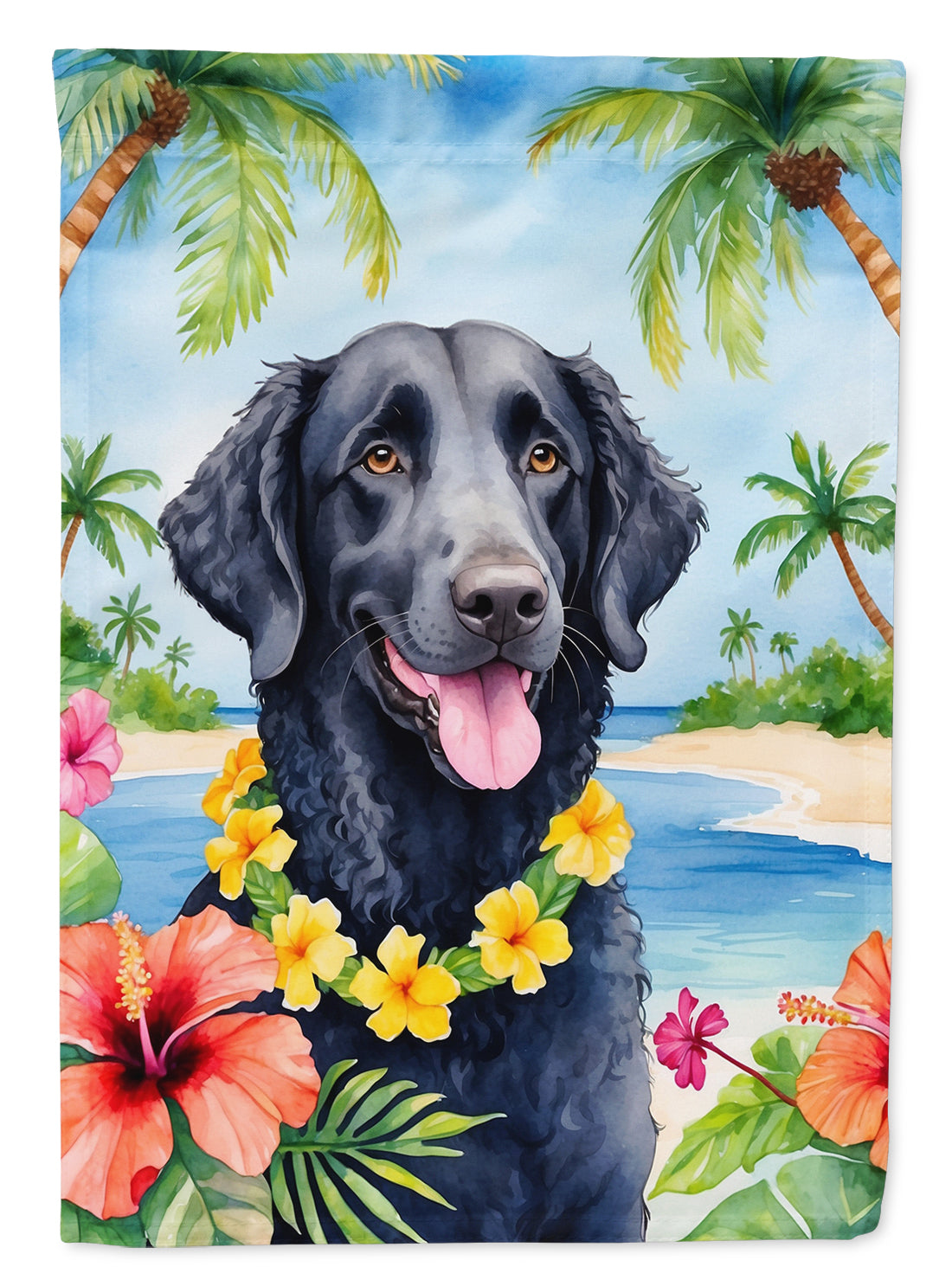 Buy this Curly-Coated Retriever Luau House Flag