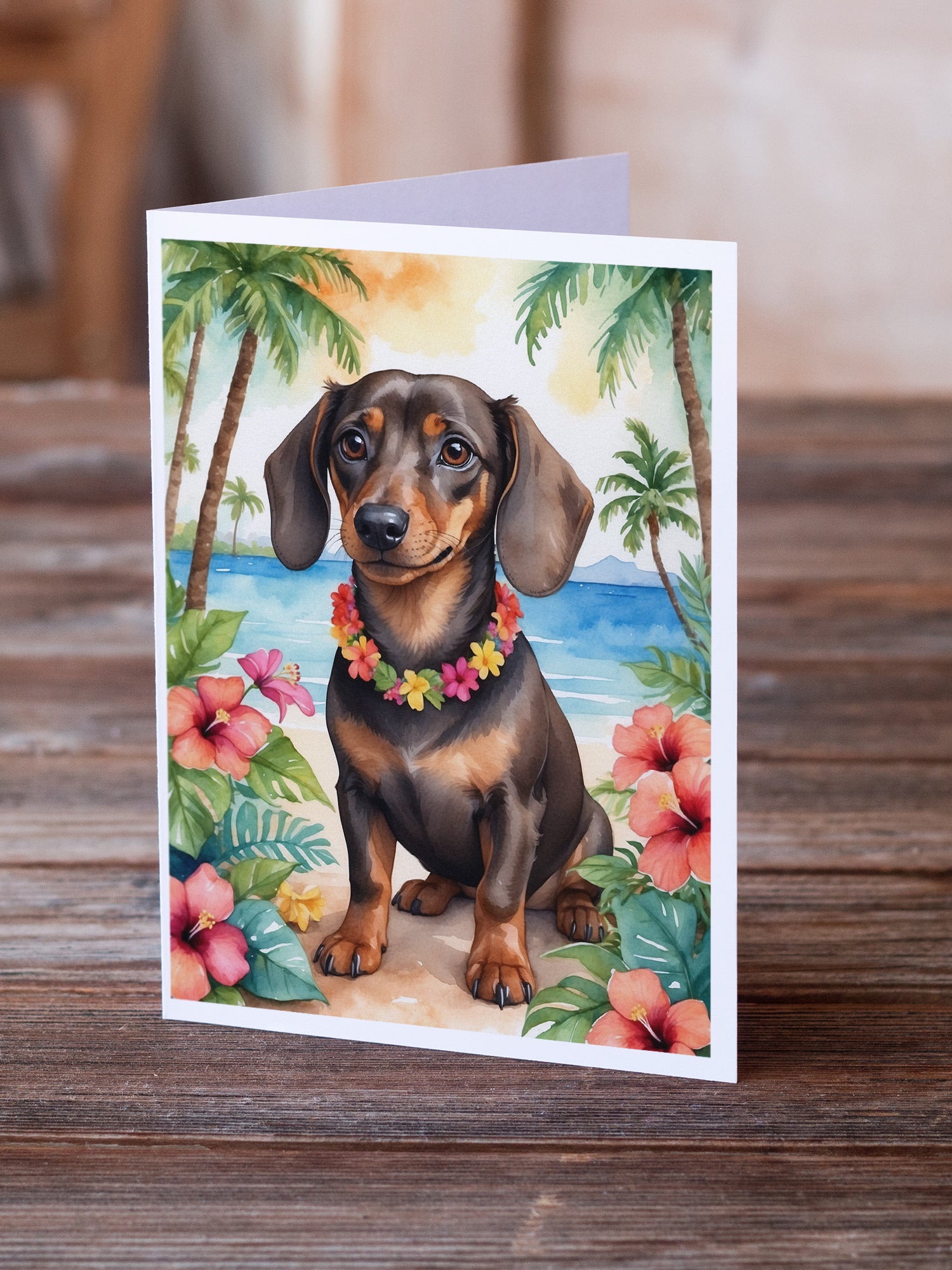 Buy this Dachshund Luau Greeting Cards Pack of 8